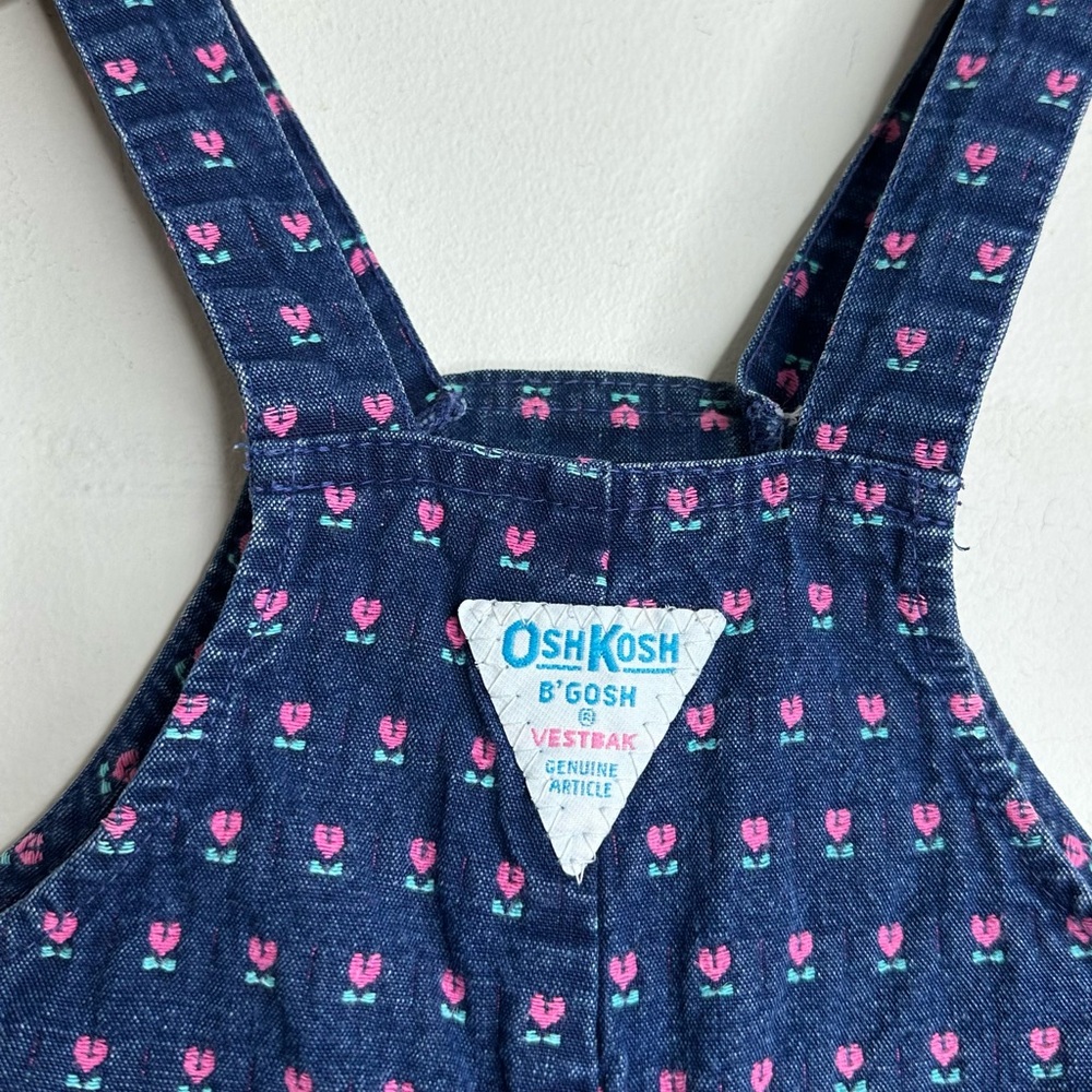 Vintage OshKosh B'Gosh Girl Overall Jumper Dress Size 2T - Picture 7 of 9